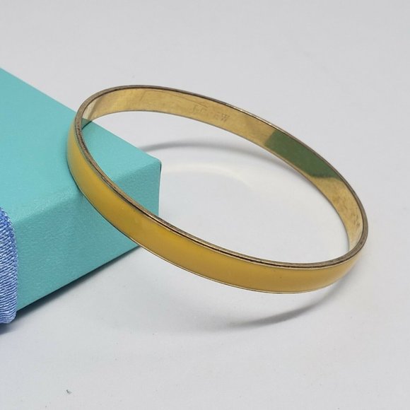 J CREW GOLD TONE YELLOW ENAMEL BANGLE BRACELET - Picture 6 of 7